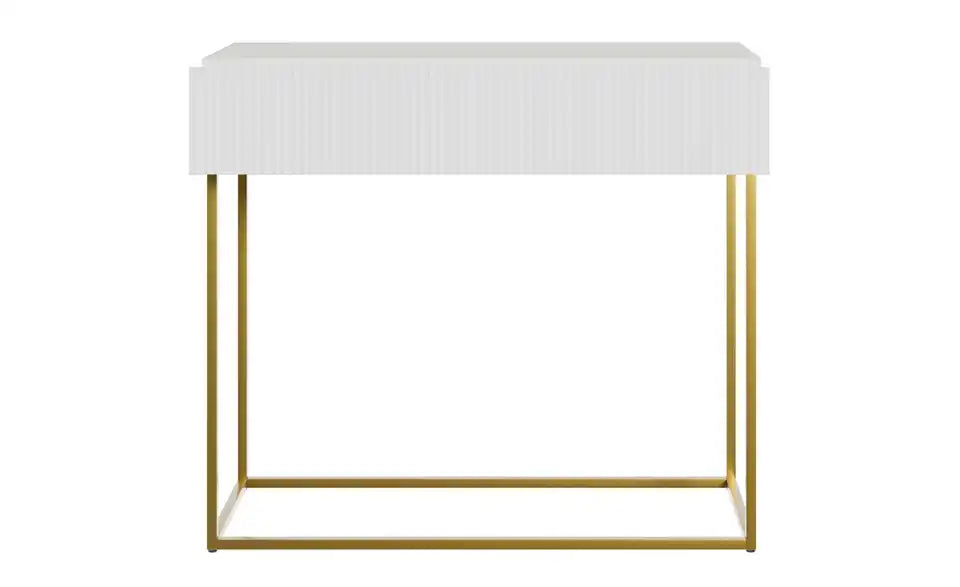 Selsey Konsolentisch Veldio Schraegansicht – max. 25 kg Belastung, Metallgestell gold – Selsey