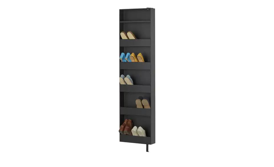 Schuh- und Mehrzweckschrank Pictura Detailansicht Fach – 5 Einlegeböden aus Metall, schwarz – Express for you