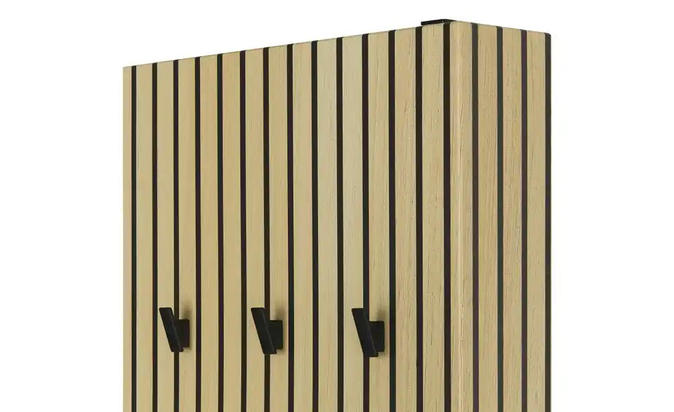 Express for you Pictura Schrank Detailansicht – Eiche Dekor mit schwarzen Metalleinlegeböden – Express for you