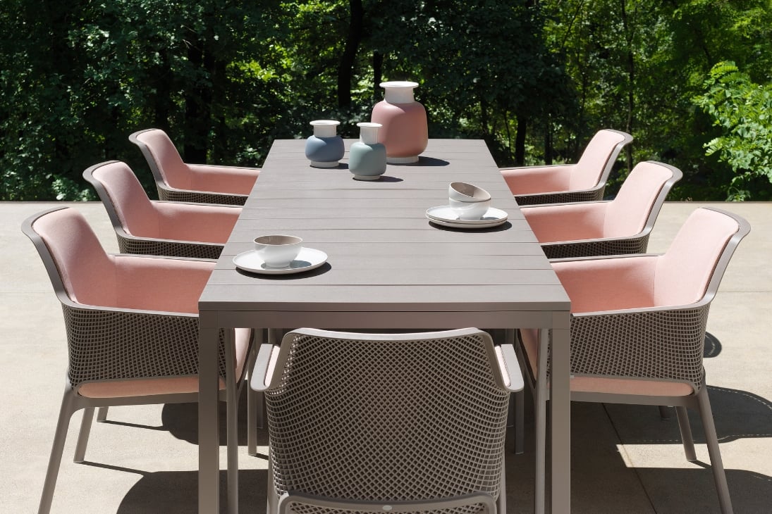 NET RELAX Gartensessel im Raum – Loungesessel Senape auf Terrasse, stapelbar – Nardi