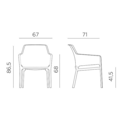 NET RELAX Gartensessel gestapelt – platzsparend stapelbar, mediterranes Design – Nardi