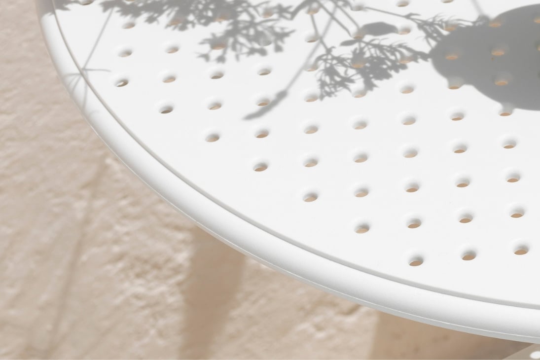 STEP Gartentisch Draufsicht – Ø61 cm Tischplatte, Farbe Bianco – Nardi
