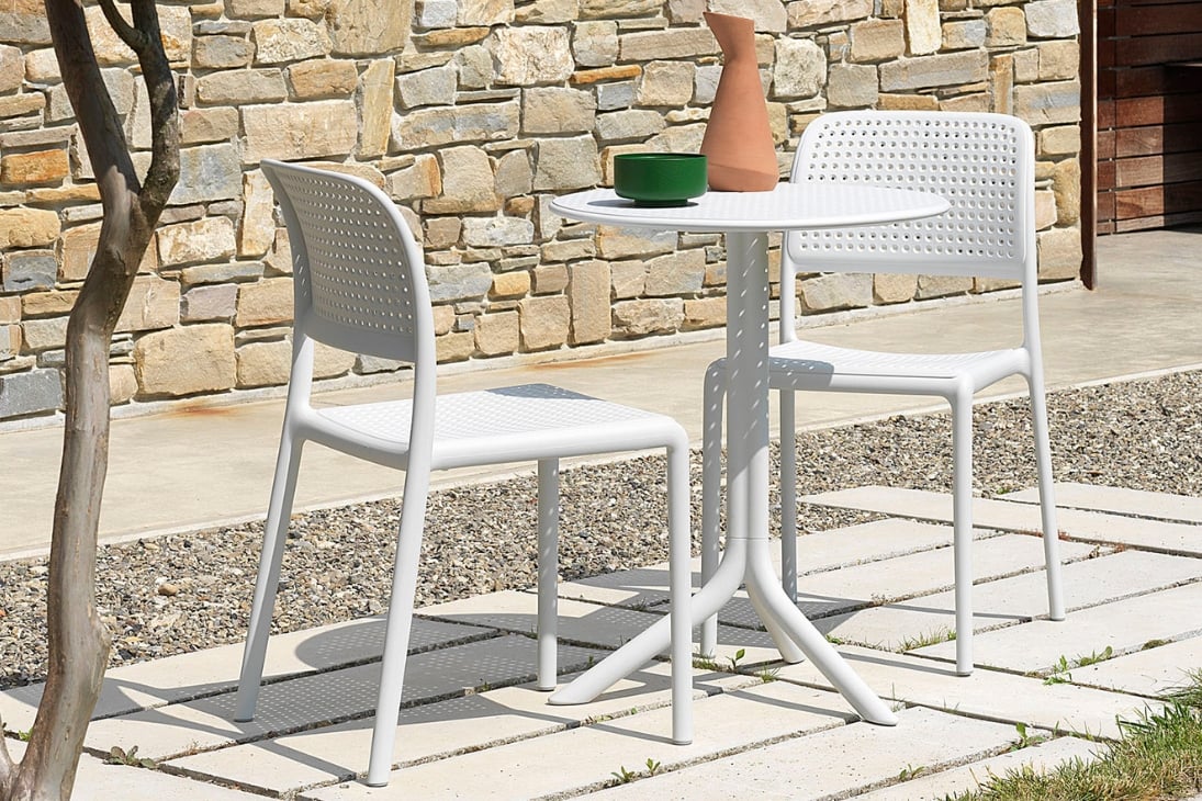 STEP Gartentisch Gesamtansicht – Bianco, Polypropylen, Ø61 cm – Nardi