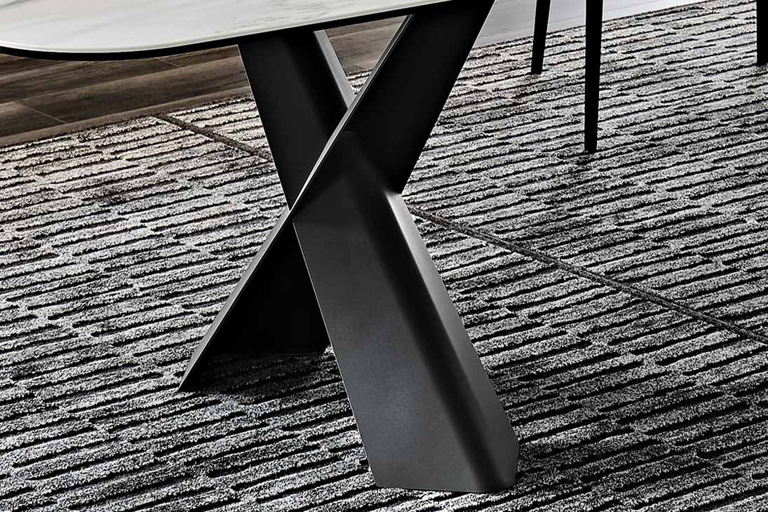 MAD MAX KERAMIK Esstisch Rueckenansicht – Metallgestell Graphit GFM69, modernes Statement – Cattelan Italia