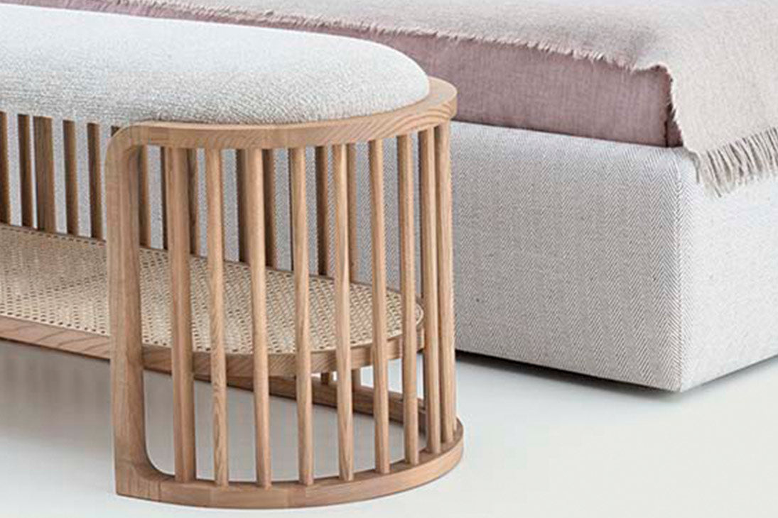 PALÙ Sitzbank Detailansicht Rattan – Fein gewebtes Wiener Geflecht – Pianca