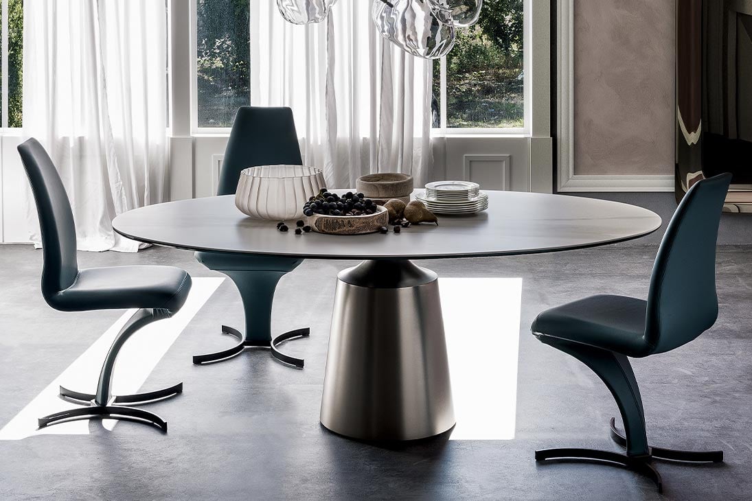 YODA KERAMIK Esstisch Rückansicht – schlichtes Design, vielseitig kombinierbar – Cattelan Italia