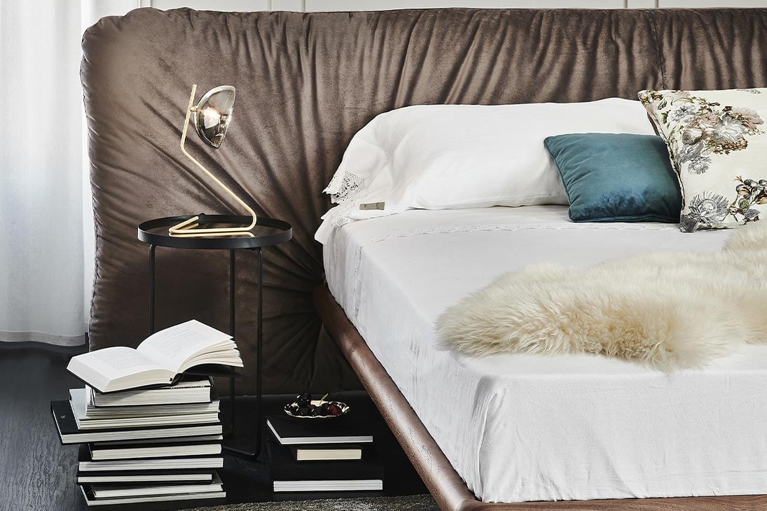 MARLON Bett Rückenansicht – stabiler Holzrahmen, modernes Design – Cattelan Italia
