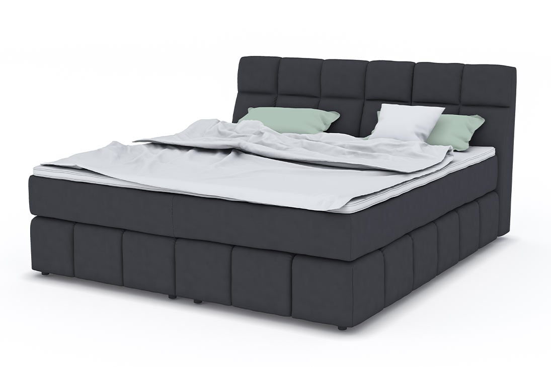 FRIZZANTE Boxspringbett von vorne – 160x200 cm, Bonellfederkern-Unterfederung – LNC