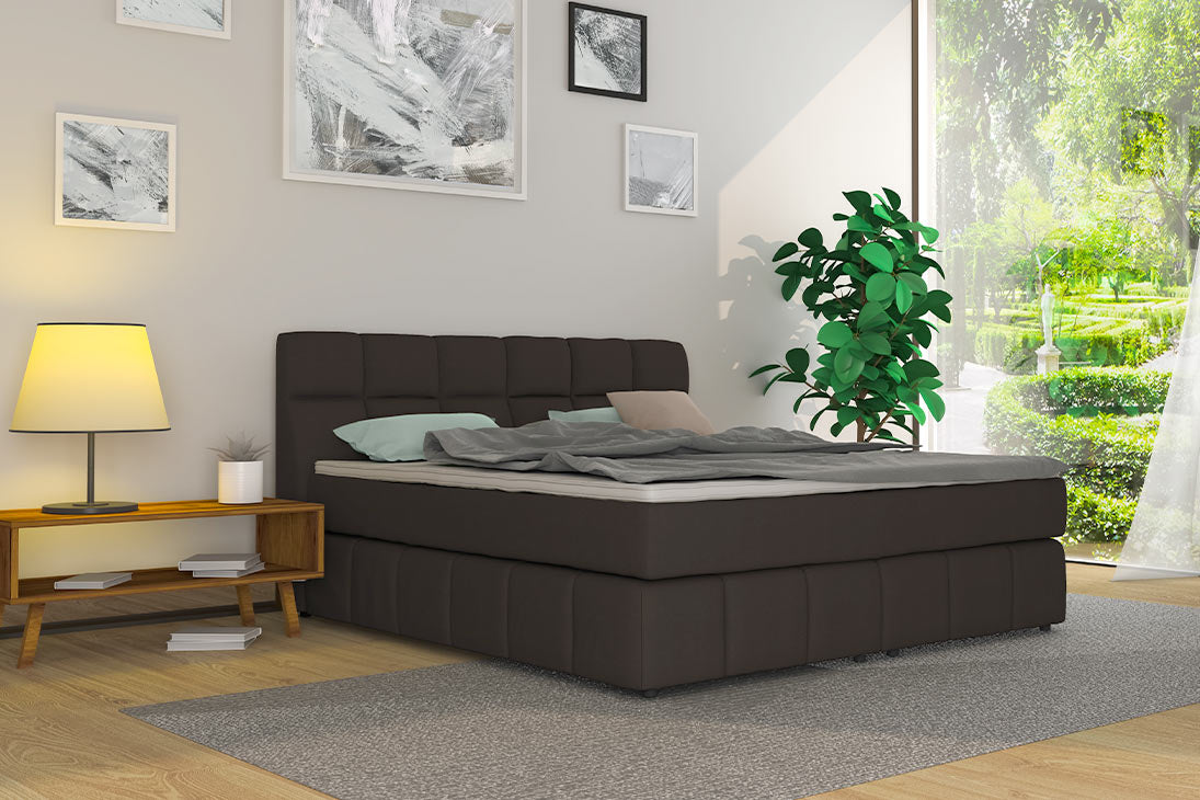 FRIZZANTE Boxspringbett Kopfteil Detailansicht – Kassettensteppung, Polyester 100% – LNC