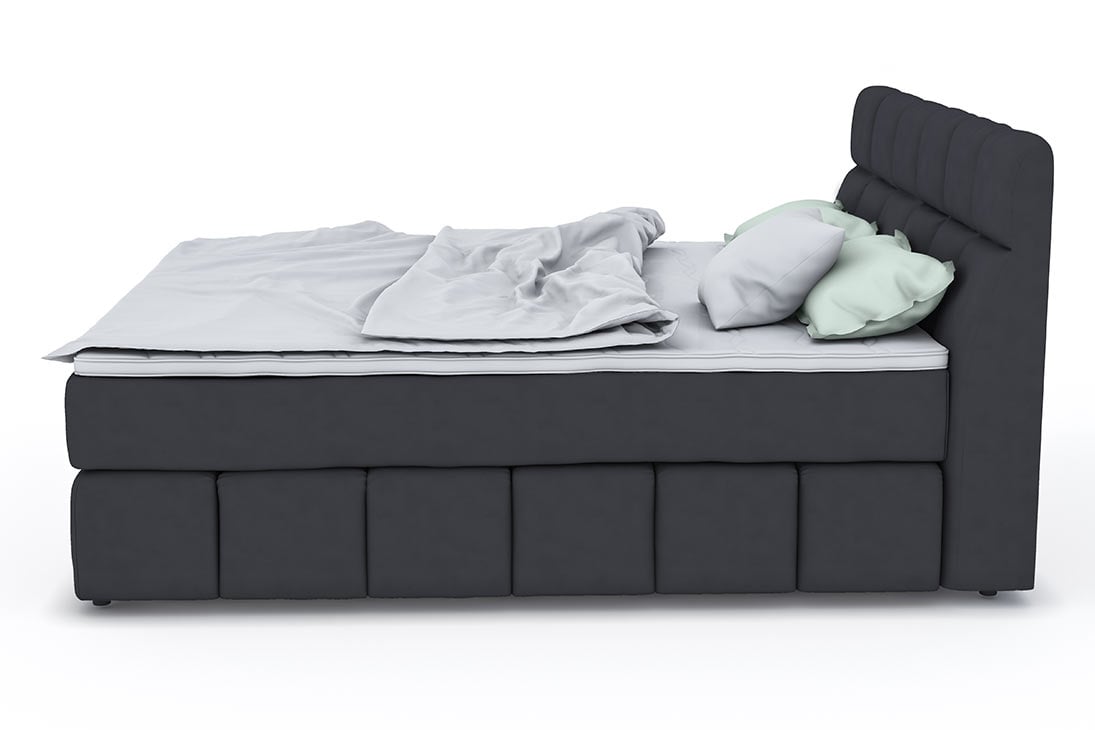 FRIZZANTE Boxspringbett Detailansicht Material – Polyester 100%, Scheuerbeständigkeit 100.000 Martindale – LNC