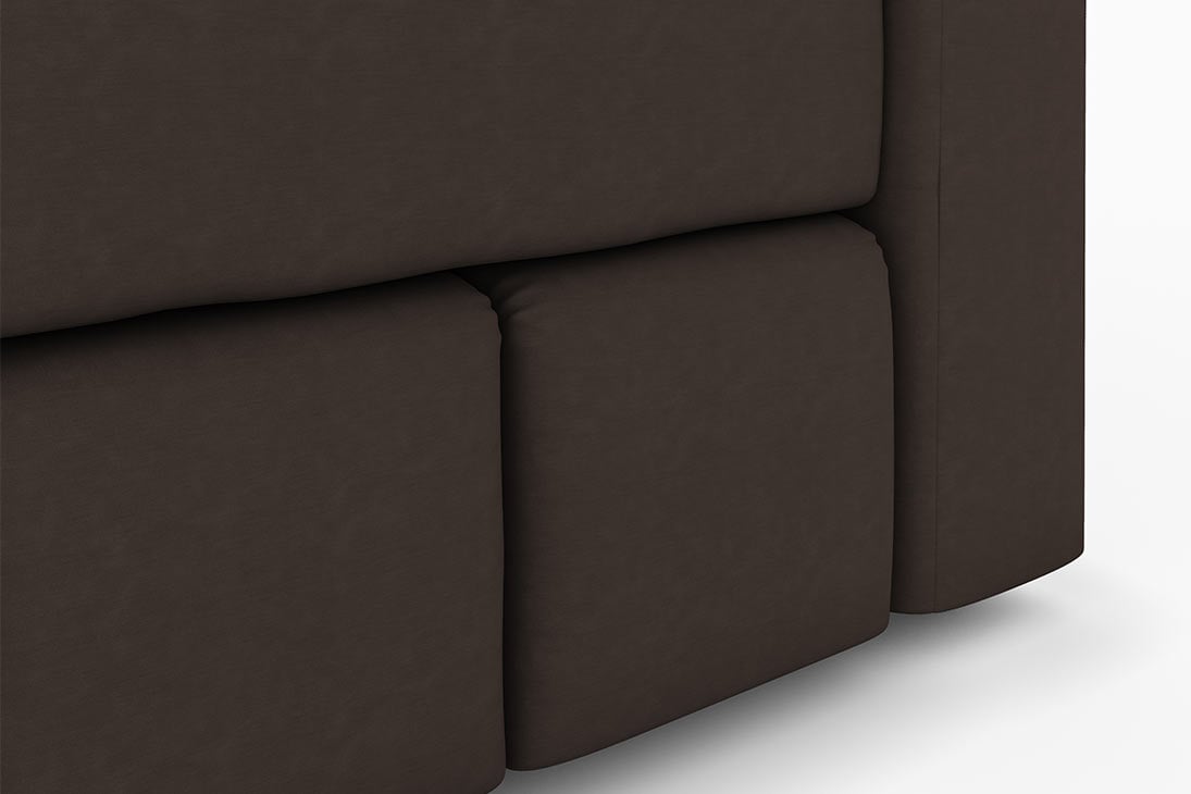 FRIZZANTE Boxspringbett Fußbereich Nahaufnahme – Kunststofffüße, Polsterbett Charcoal – LNC