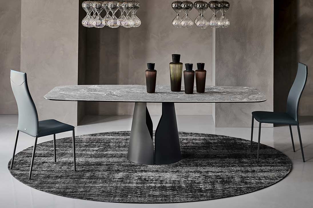 NORMA ML Stuhl Gesamtansicht freigestellt – Echtleder Castoro Sitzhöhe 48 cm – Cattelan Italia