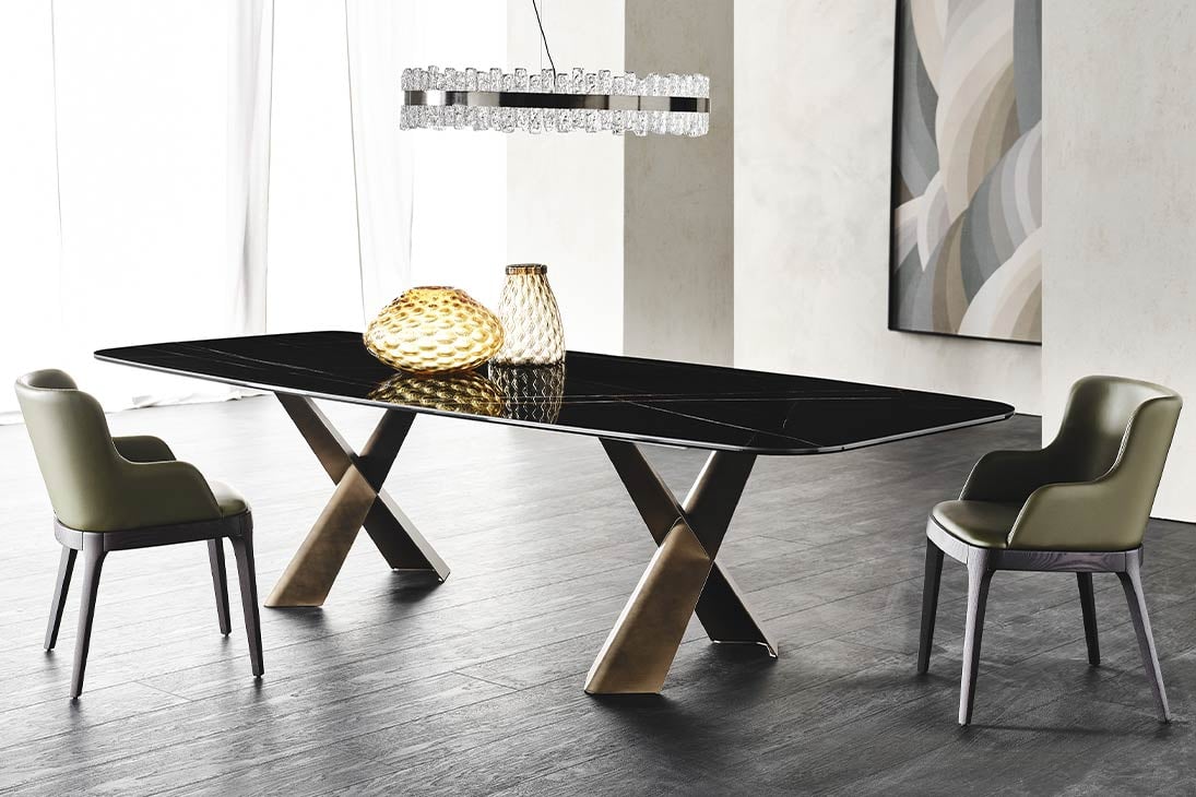 MAGDA Armlehnstuhl Rückenansicht – Eschenholzgestell, Echtleder Ardesia, zeitlos – Cattelan Italia