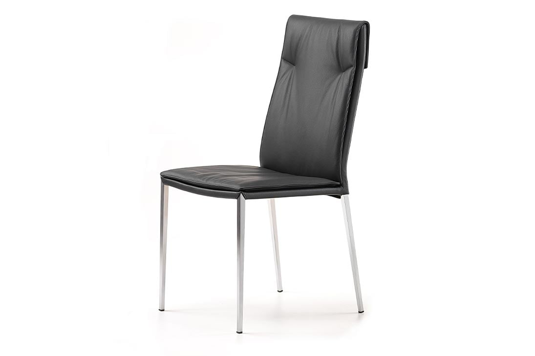ISABEL ML Stuhl Rueckenansicht – Rückenlehne Graphite, Stahlgestell – Cattelan Italia