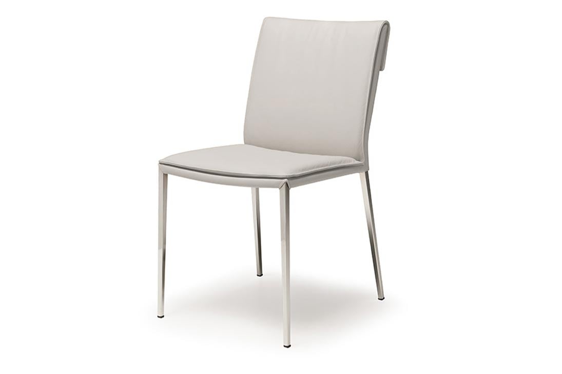 ISABEL ML Stuhl Seitenansicht – Stahlgestell, elegantes Profil – Cattelan Italia
