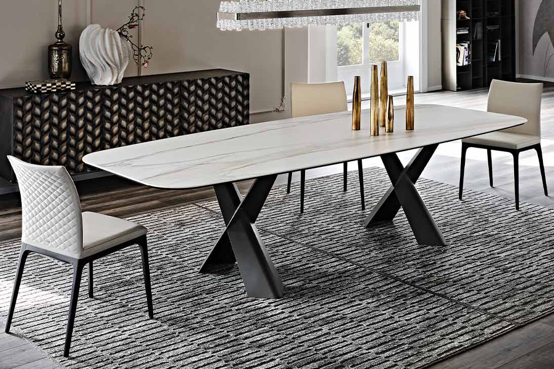 ARCADIA COUTURE Stuhl von oben – Sitzfläche und abgesteppte Rückenlehne, 49 cm Breite – Cattelan Italia