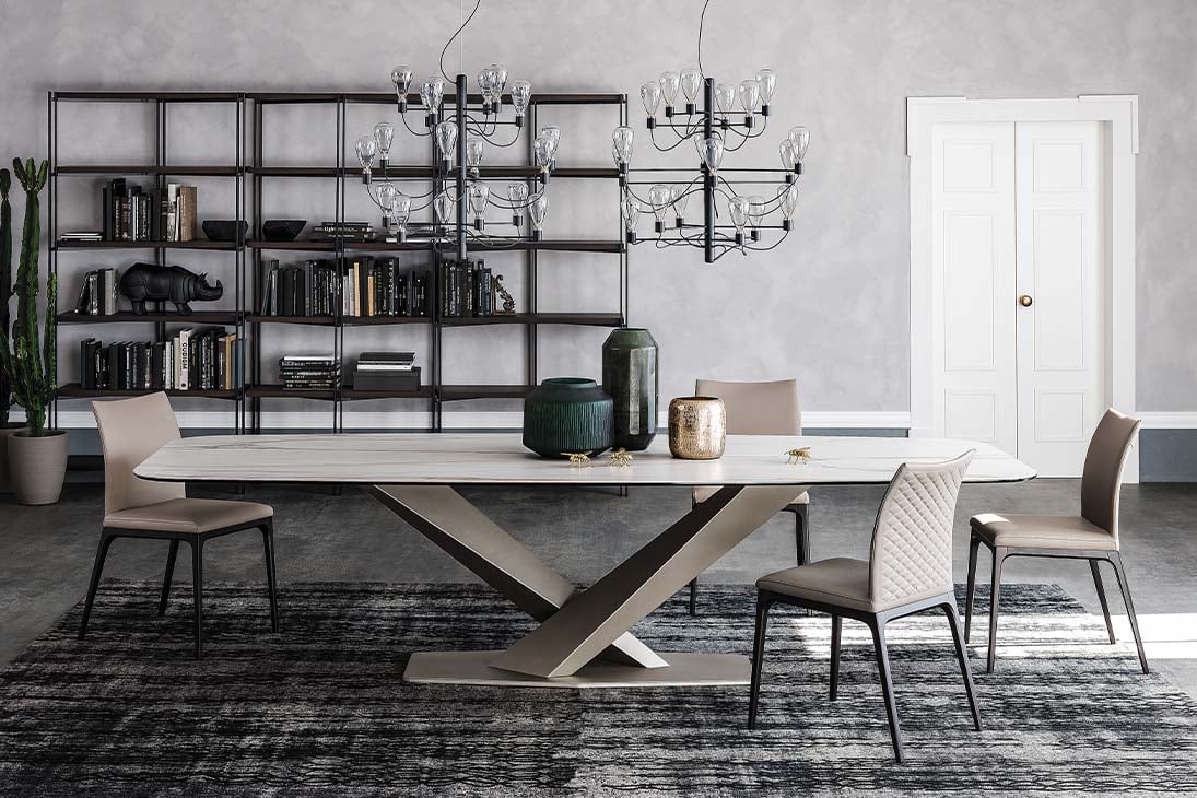 ARCADIA COUTURE Stuhl Detailansicht Material – Canaletto Holz und luxuriöser Polsterbezug – Cattelan Italia