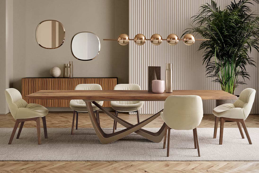 AMELIE WOOD Stuhl Schraegansicht hinten – stabiles Holzgestell, Sitzstuhl – Bontempi Casa
