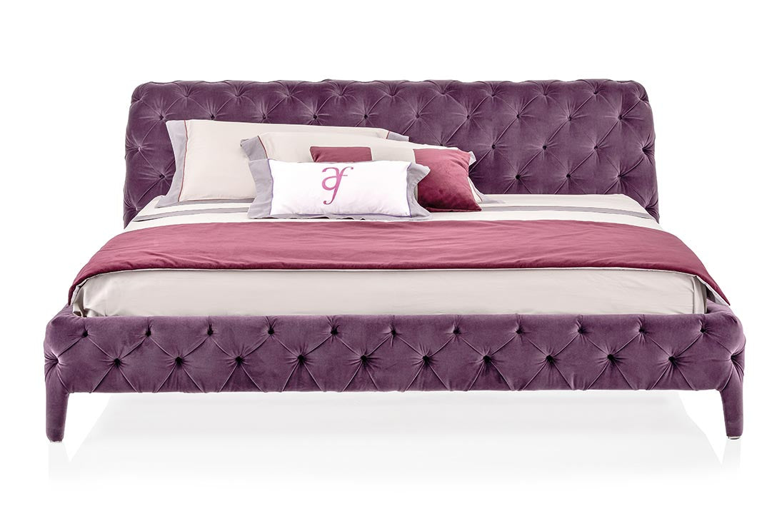 WINDSOR DREAM Bett von vorne – gesteppte Polsterung, Baumwolle 100% – Arketipo