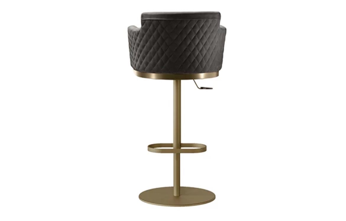 BRIGITTE Barhocker Draufsicht – Sitzfläche Leder Avorio, 57×59 cm – Eforma