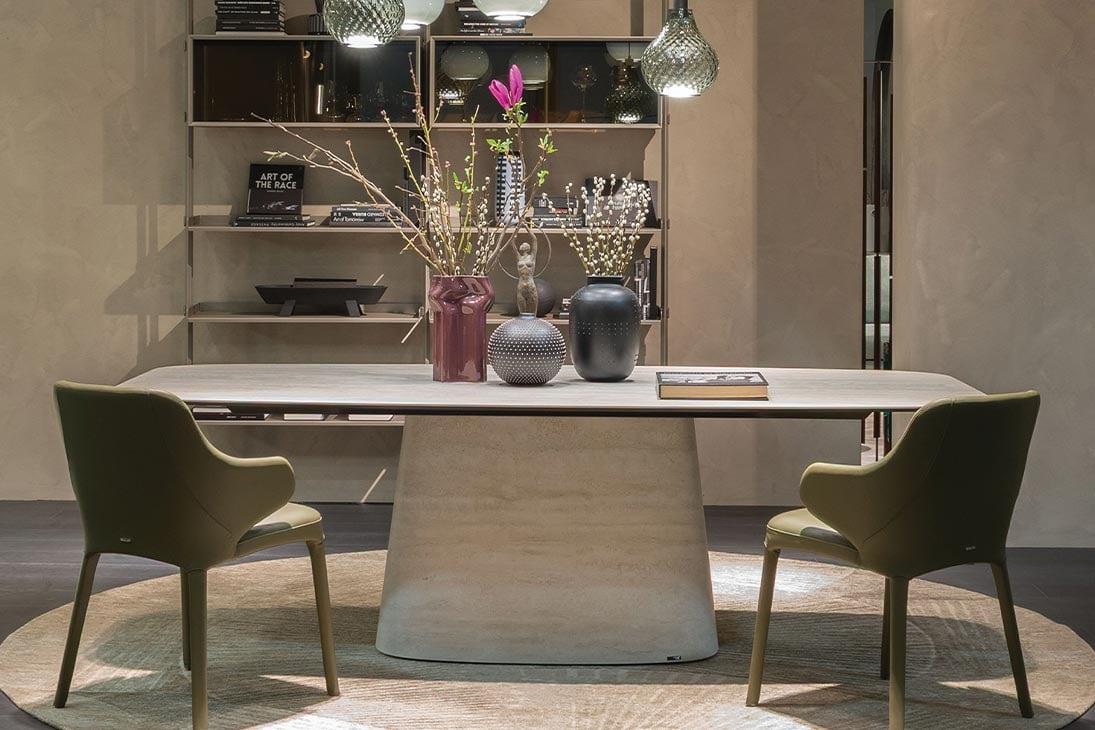 NAPOLEON KERAMIK Esstisch Perspektive – symmetrische Schalen, Designtisch – Cattelan Italia