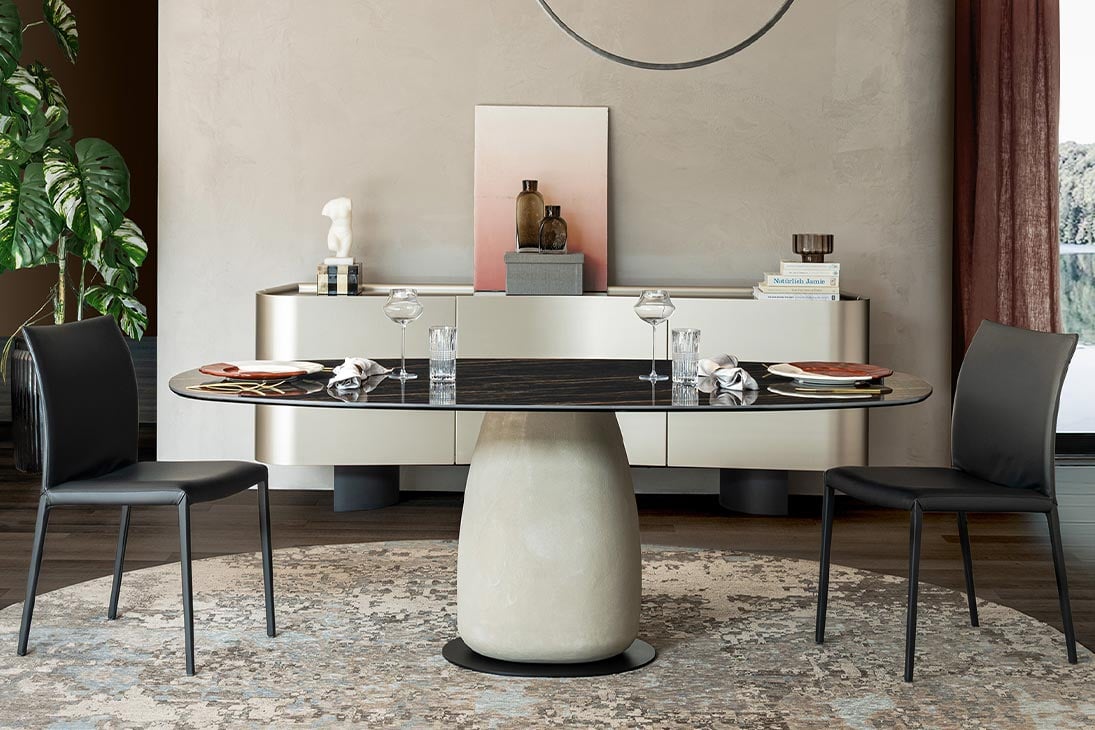BOTERO KERAMIK Esstisch im Raum – architektonisches Design im Esszimmer – Cattelan Italia