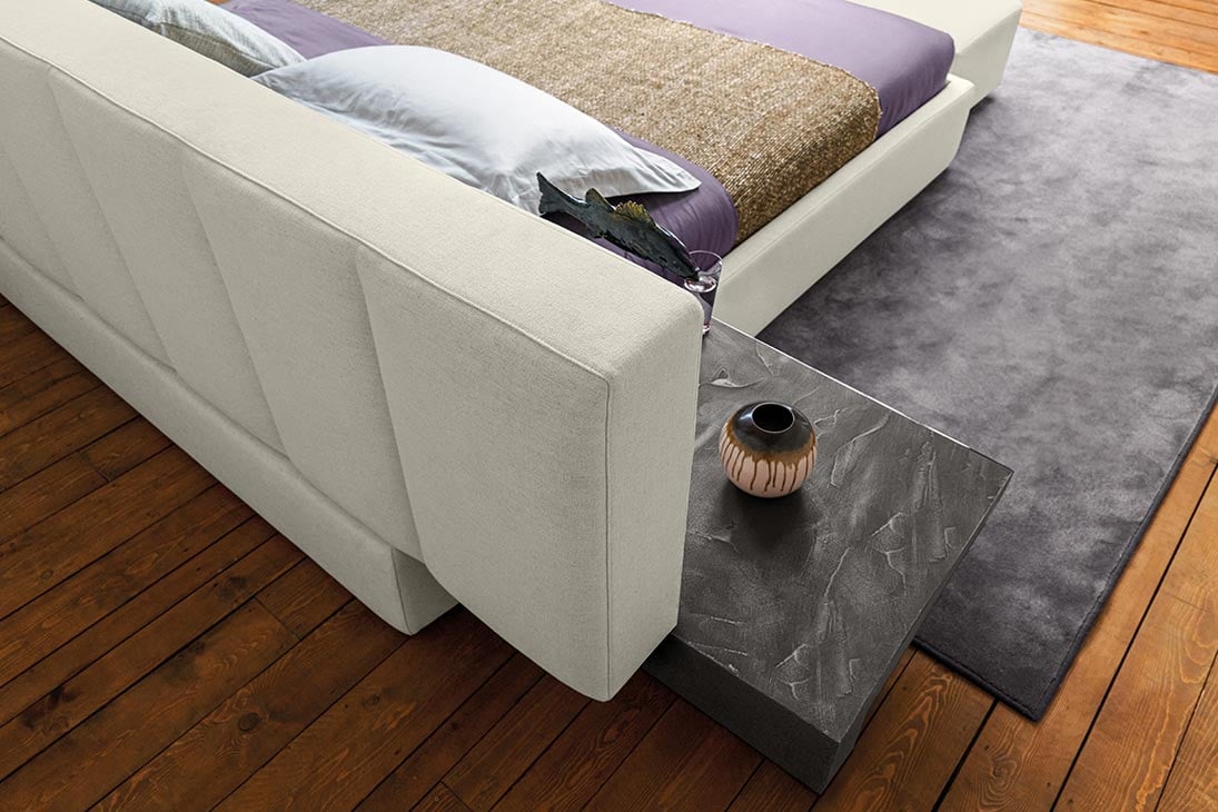 MILKY WAY DREAM Bett Nahaufnahme – Polsterbezug 100% Polyester, Holzstruktur – Arketipo