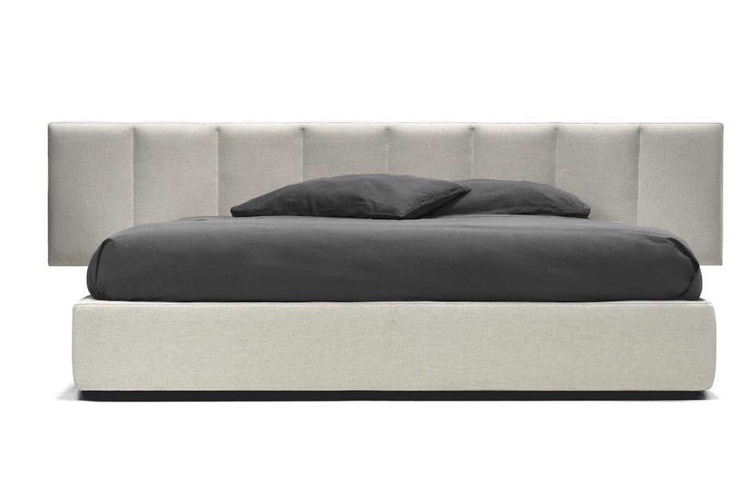 MILKY WAY DREAM Bett von vorne – luftiges Kopfteil, Polyester 100%, Hellgrau – Arketipo