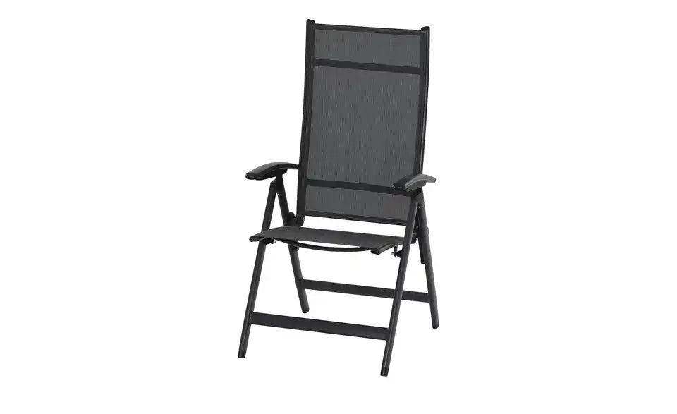 Siena Garden Klappsessel Savina Gesamtansicht – Anthrazit, Aluminium, Polyester – Siena Garden