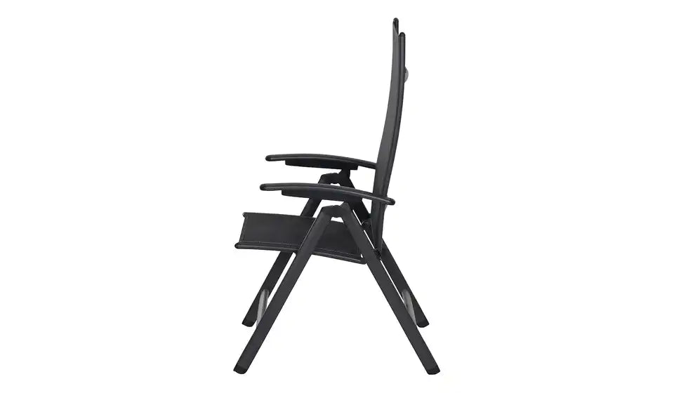 Siena Garden Klappsessel Savina von vorne – klappbar, 56 x 113 cm, silberfarben – Siena Garden