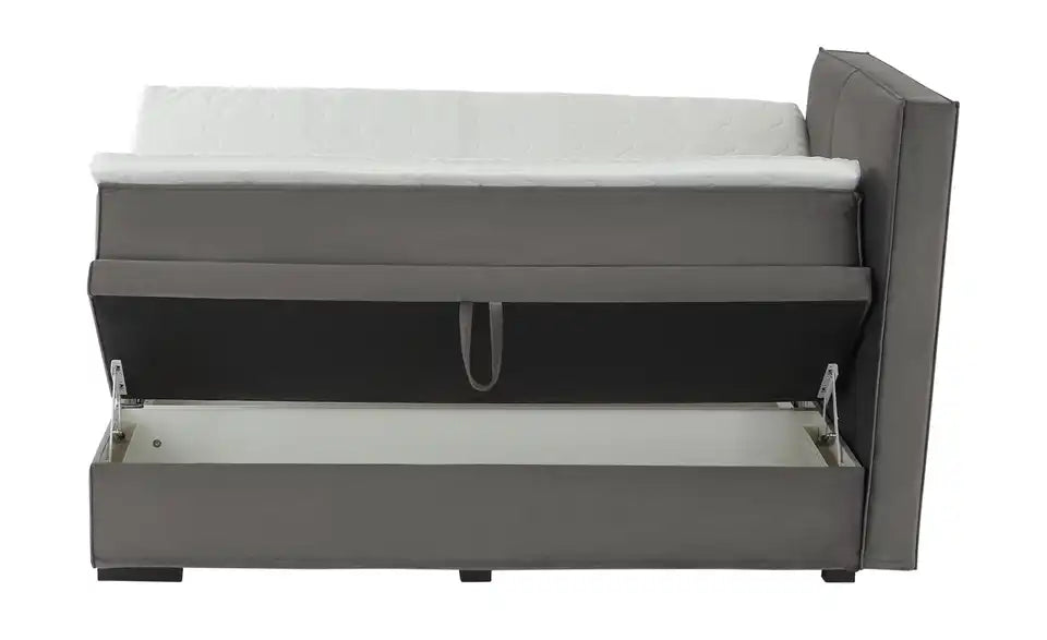 Boxi Urban Boxspringbett Nahaufnahme Bezug – Samtbezug 100% Polyester, Dunkelgrau – Boxi