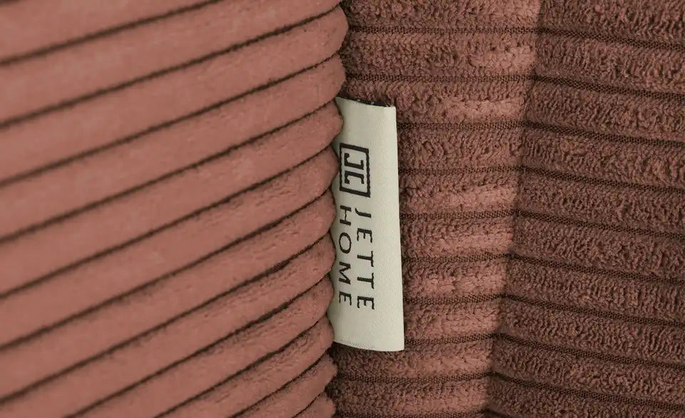 Jette Home Boxspringbett Adapt Gesamtansicht schräg – Ribcord-Bezug, Füße Holz Schwarz – Jette Home