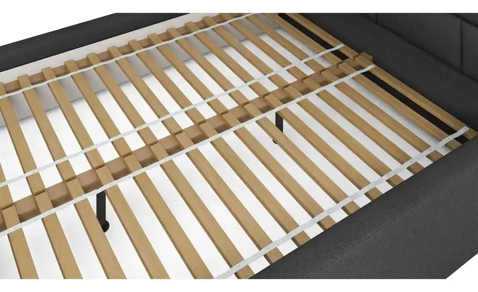 Selsey Polsterbett Cloudy im Raum – grauer Bouclé-Bezug modernes Schlafzimmer – Selsey