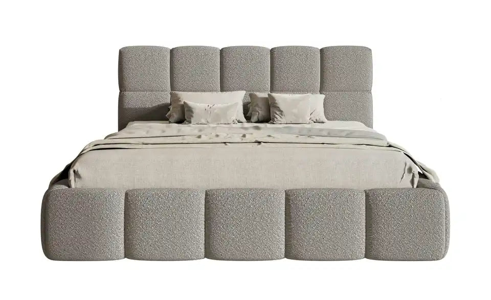 Selsey Polsterbett Cloudy Detailansicht – Bouclé Textur Holzwerkstoff Gestell – Selsey