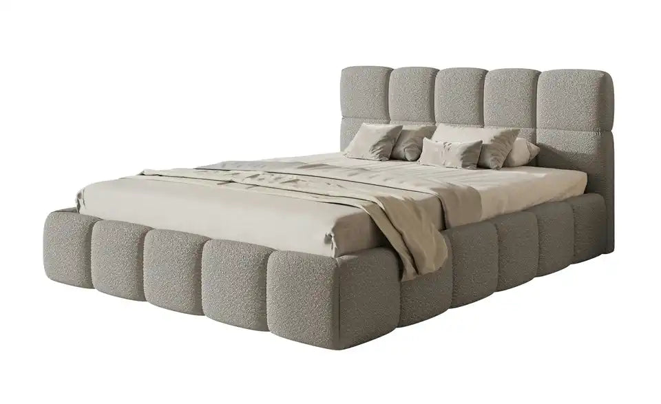 Selsey Polsterbett Cloudy Frontansicht – Polsterkopfteil Bouclé 100% Polyester – Selsey