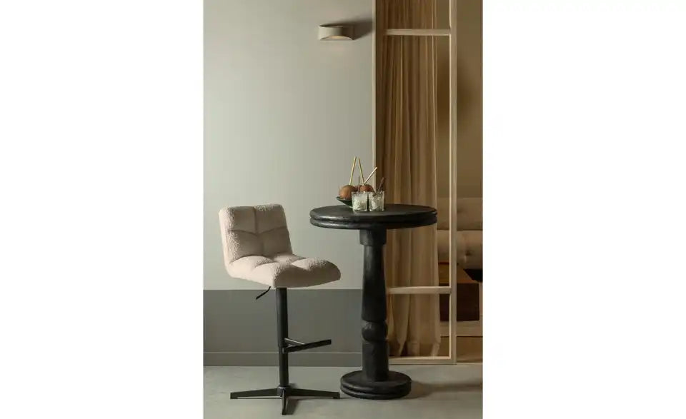 WOOOD Barstuhl Vinny 2er-Set Gesamtansicht – Sand/Schwarz, Sitzhöhe 60 cm – WOOOD