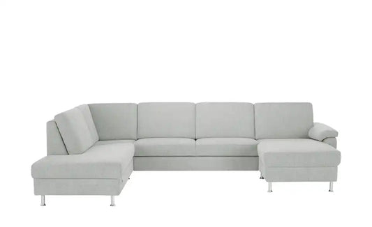 Diva Wohnlandschaft Diva Gesamtansicht – Silbergrau Mikrofaser, 330x90x210 cm, links – Diva