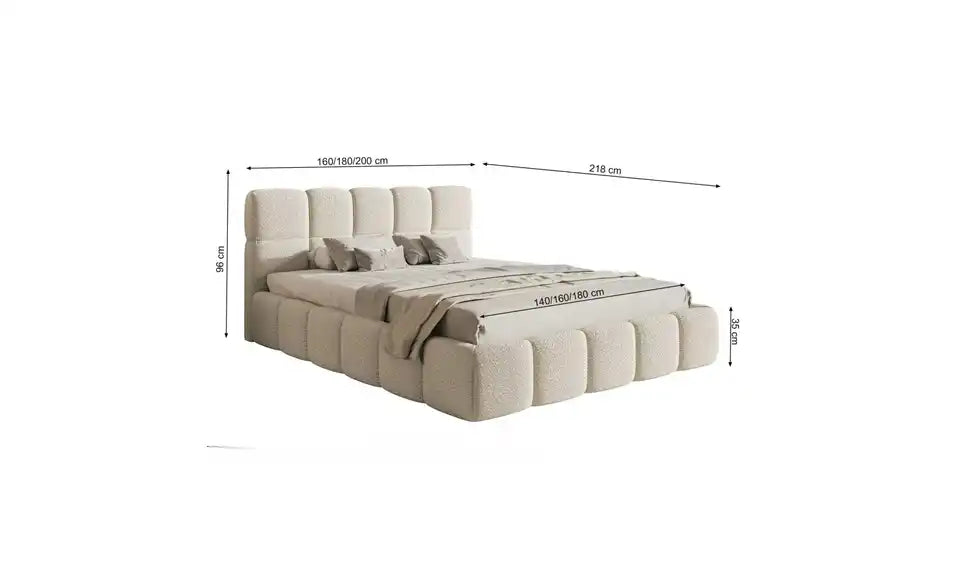 Selsey Polsterbett Cloudy Nahaufnahme – Holzwerkstoff bezogen, Webstoff-Bezug – Selsey