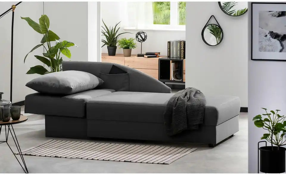 Max Winzer Recamiere Tobi von vorne – Polyester Anthrazit, klassisch-zeitloses Design – Max Winzer