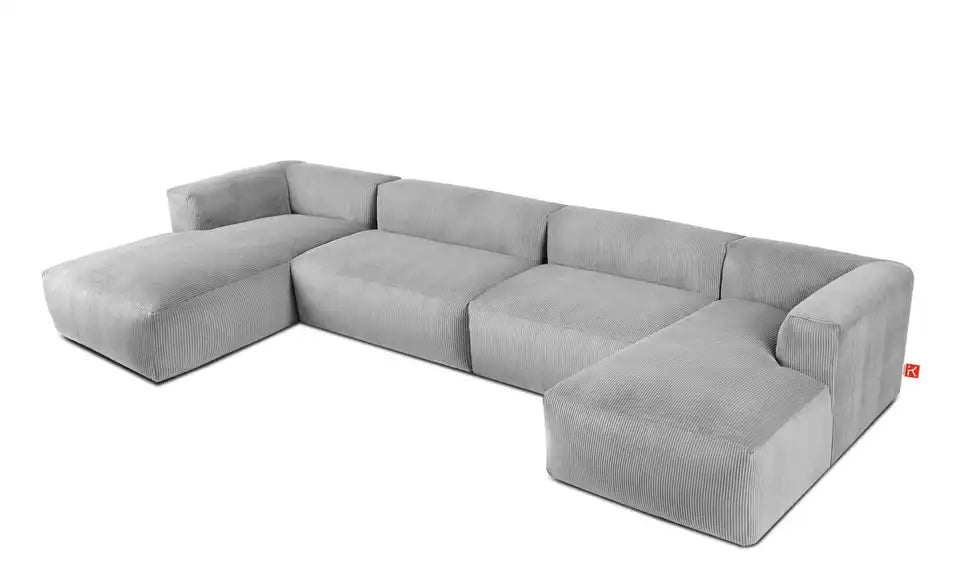 KONSIMO Wohnlandschaft Buffo Schräg von hinten – Massivholzkorpus, Cordstoff Rückansicht – KONSIMO
