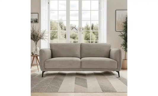 Furnhouse Einzelsofa Selena Gesamtansicht – Chenille Beige, 3-Sitzer, skandinavisches Design – Furnhouse