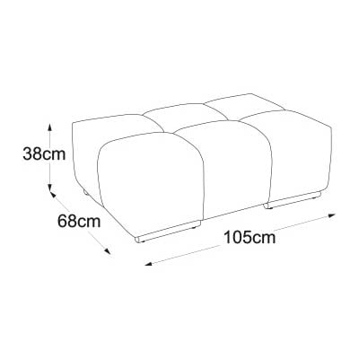 PALACE Hocker Schrägsicht – Metallfüße, Fußhöhe 5 cm, elegantes Design – LNC