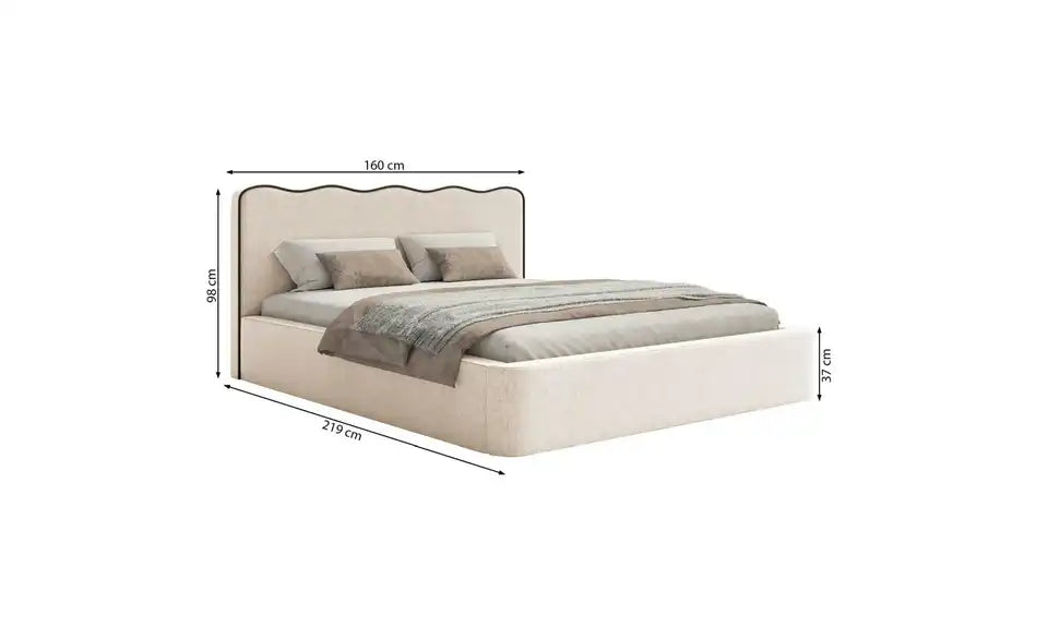Duney Polsterbett Draufsicht – Liegefläche 140x200 cm, max. 240 kg belastbar – Selsey