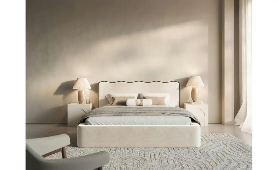 Duney Polsterbett im Raum – 140x200 cm im Schlafzimmer – Selsey