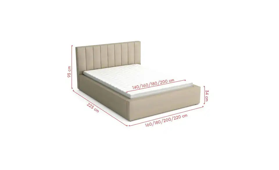 Selsey Polsterbett Rinus im Raum – 140x200 cm, max. 250 kg Belastbarkeit – Selsey
