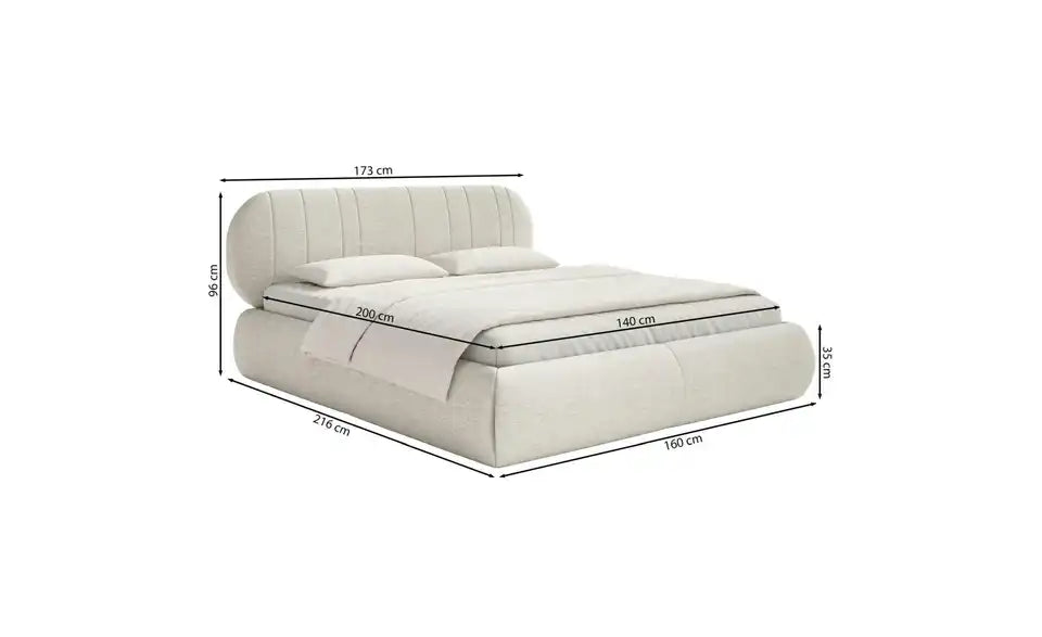 Selsey Polsterbett Asmelio Draufsicht – Liegefläche 140x200 cm, Gesamthöhe 96 cm – Selsey