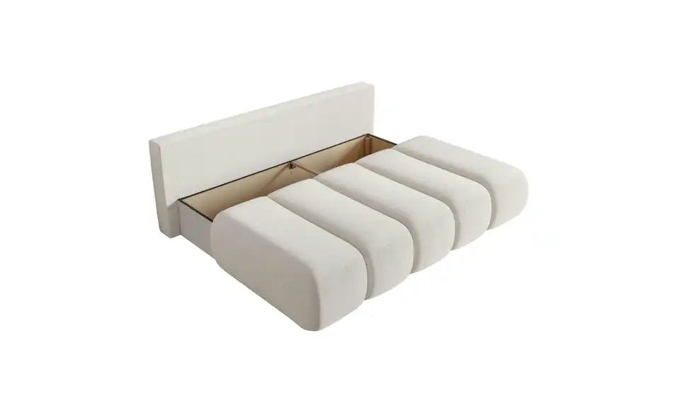 Dandelino Schlafsofa Nahaufnahme Bezug – Chenille 100% Polyester, Creme – Selsey