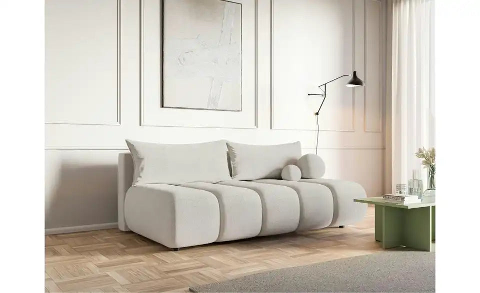 Dandelino Schlafsofa Schrägsicht – Schlafffunktion und Bettkasten integriert – Selsey