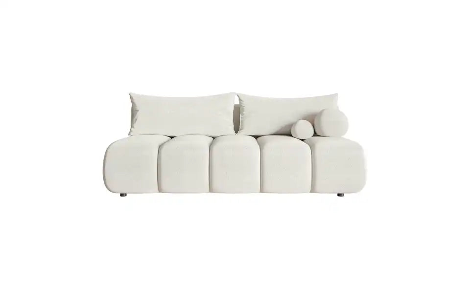Dandelino Schlafsofa Seitenansicht – Sitzhöhe 44 cm, schwarze Kunststofffüße – Selsey