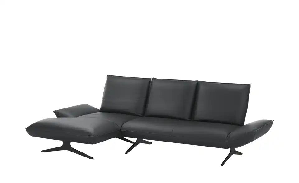 KOINOR Ecksofa Buddy Detailansicht Armlehne – manuelle Armlehnenverstellung, Leder schwarz – KOINOR